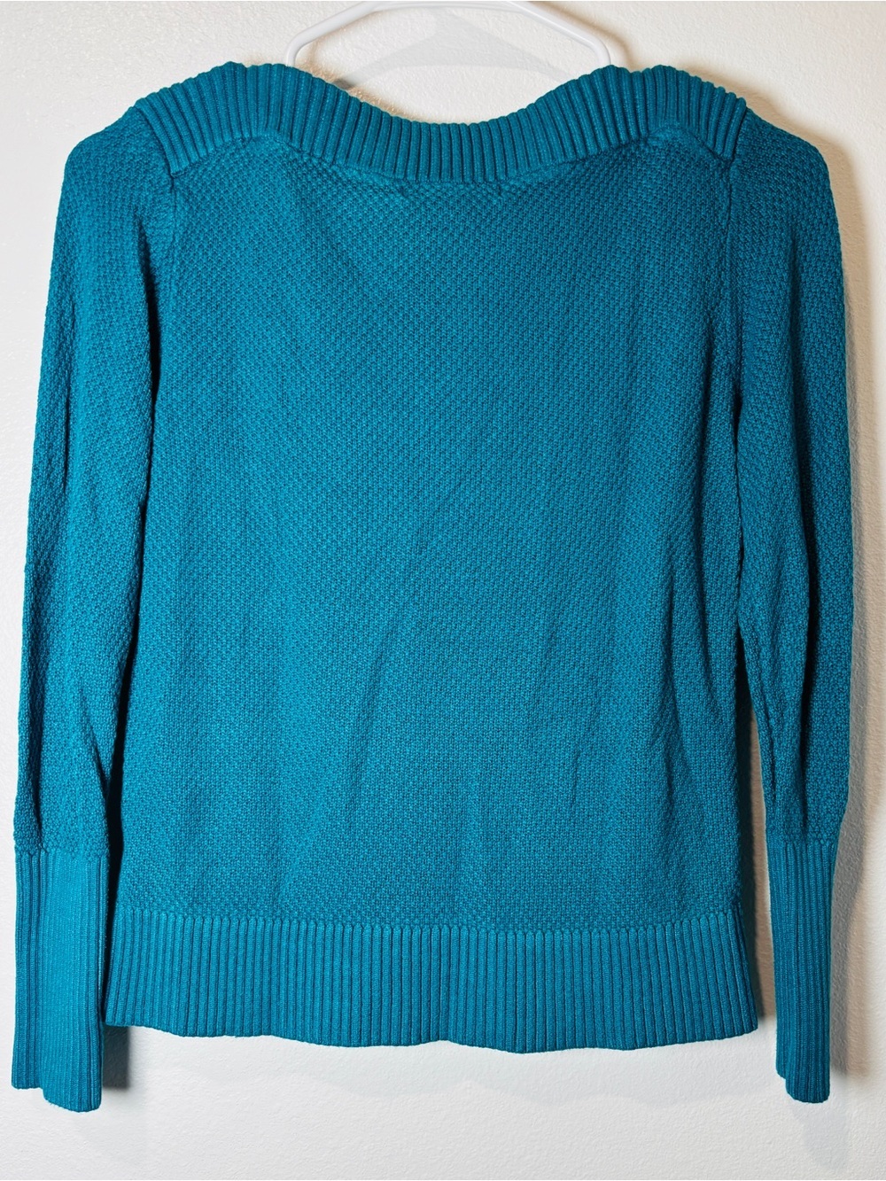 Banana Republic Teal Scoop-Neck Textured Knit Sweater - Picture 4 of 4